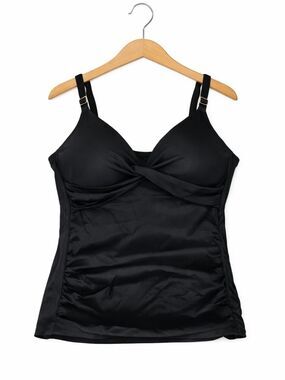 Apt. 9 Black Twist-Front Tankini Top with Adjustable Straps XL